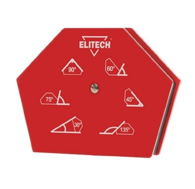 Магнитный уголок Elitech 0606.017800 усилие(max)=35кг,углы=30/45/60/75/90/135, 1шт.  195311