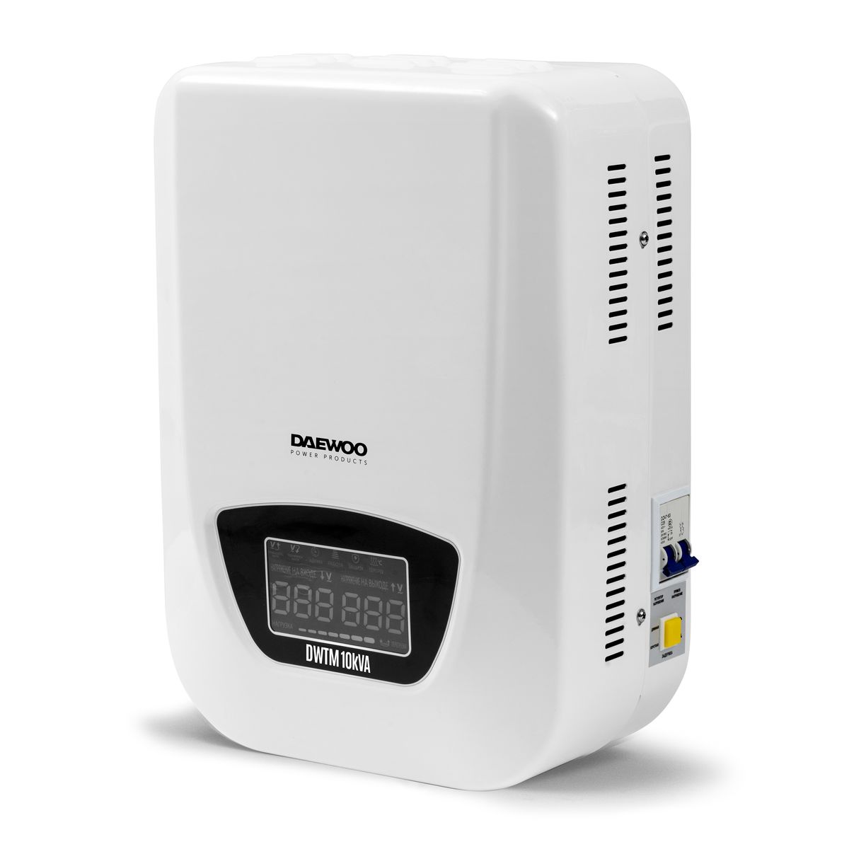 Стабилизатор напряжения DAEWOO DW-TM10kVA (10000Вт, 140-270В, КПД 95%, 2х220В, BayPass)