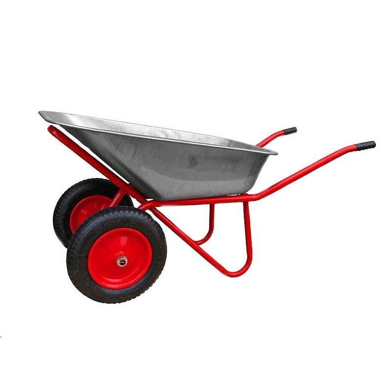 Тачка строительная 2-кол ТЕХПРОМ PLUS WB5009MS3 красная 120л. (колесо 4,00-8, 350кг, т.0,9мм)