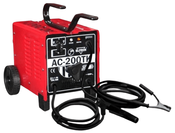 Сварочный трансформатор Elitech AС 200ТК(220/380V,3.5kW,60-200А,2-4мм,22,5кг)+колеса