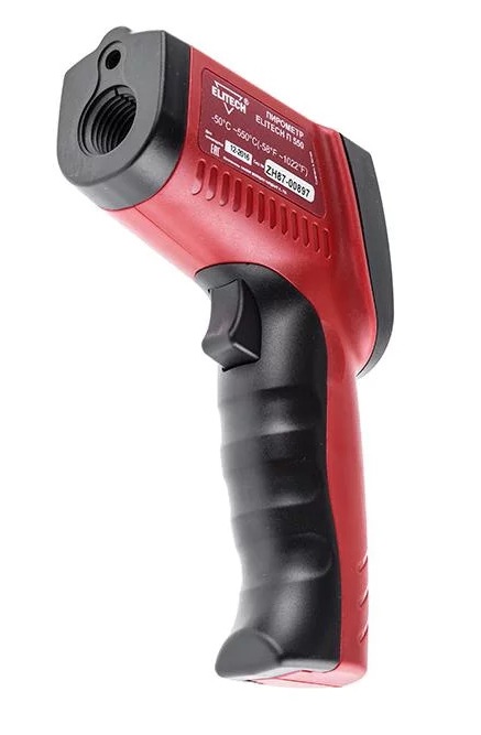 Пирометр Elitech П 550 (от-50°до+550°,9В батарея,лазер,ЖК дисплей,0.15кг,блистер)