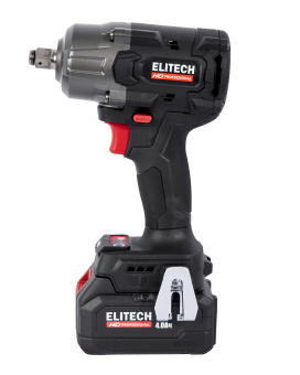 Гайковерт Elitech HD CW2009SL (ударн.,20В,1х4.0Ач,ELP,0-2400у\м,900Нм,кв 1\2",2.2кг,ч,М12-М24,чем