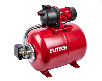 Насосная станция Elitech САВ 1200-50П (1200Вт,58л/м,Н=46м,Гл=8м,4.4бар,ч/вод,плас./мет.гидроакк.50л)