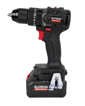 Шуруповерт аккум. Elitech HD CD 20ISL2 (удар.20В,2х4.0Ач,ELP,БЗП-13мм,0-550\2100об\м,65Нм,1,2кг,чем)