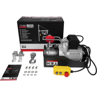 Таль электрическая TEH TTL1000 (1300Вт, 500/1000кг, трос 12м, до 1000кг на высоту до 6м, трос 6мм)