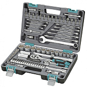 Набор инструмента STELS 1/2" 1/4"  CrV пласт.кейс 82 пред.