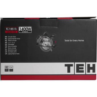 Пила циркулярная TEH TC18515 (1300Вт, диам. диска 185мм, посадка 20мм, Мах глубина реза 65мм)