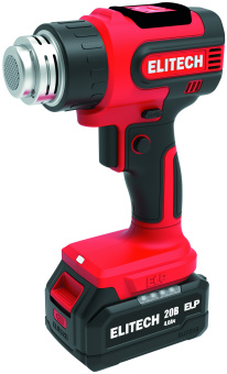 Фен Elitech аккум.ТВА 20СЛ2 (20В,1х4.0Ач,ELP,200л/м,300/550грС,чем,520,4 насадки) 205705