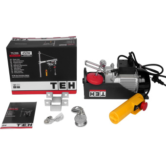 Таль электрическая TEH TTL250 (450Вт, 125/250кг, трос 12м, до 250кг на высоту до 6м, диам. троса 3мм