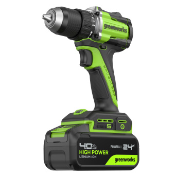 Дрель-шуруповерт аккум. Greenworks DD560(24V.б/щет,30/60 Нм,13мм,Anti-kickback.1х4Ач,ЗУ,ко3708407CUB