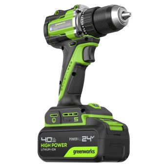 Дрель-шуруповерт аккум. Greenworks DD560(24V.б/щет,30/60 Нм,13мм,Anti-kickback.1х4Ач,ЗУ,ко3708407CUB