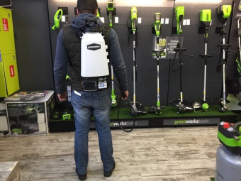 Опрыскиватель ранцевый аккум сад. Greenworks GSP1250k2 (24v, в комплекте с АКБ 2 А·ч и ЗУ) 5103507UA