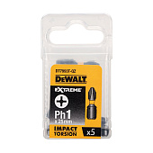 Набор бит DeWalt 5шт. PH1 25мм ударные IMPACT TORSION DT7993T-QZ 