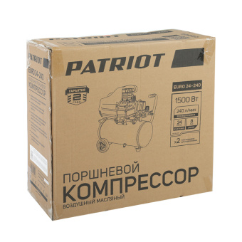 Компрессор PATRIOT EURO 24-240 (1.5кВт, выход быстросъём, выход елочка 8мм) 525306365