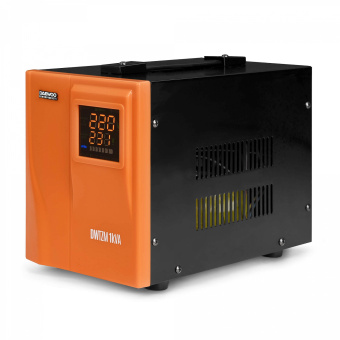 Стабилизатор напряжения DAEWOO DW-TZM1kVA (1000Вт, 140-270В, КПД 95%, Защита от КЗ и помех, 2х220В)