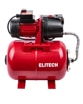 Насосная станция Elitech САВ 1200-24Ч (1200Вт,58л/м,Н=46м,Гл=8м,4.4бар,ч/вод,чугун/мет.гидроакк.24л)