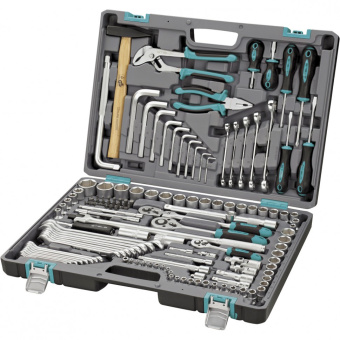 Набор инструмента STELS 1/2" 3/8"  1"/4" CrV пласт.кейс 142пред.