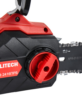 Электропила Elitech ПЭ 2416ПРБ (2200Вт,шина41см,шаг3/8",паз1.3мм,5.4кг,продол. распол. дв-ля) 210671