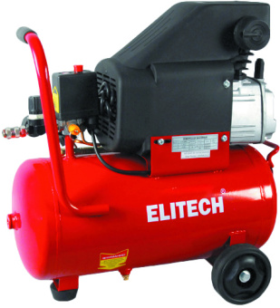Компрессор Elitech КПМ 200-24 (масл, 220л/м, 1,5кВт, 8бар, 1цилиндр, ресив. 24л, 20кг, ножка,колеса)