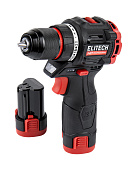 Шуруповерт аккум. Elitech HD CD 12 L2 (б/щет.12В,2х2.0Ач,Li-ion,БЗП-10мм,0-450/1600об/м,40Нм,чем,)