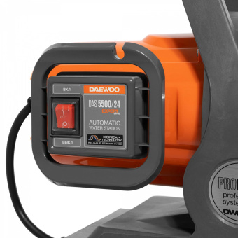 Насосная станция DAEWOO DAS 5500/24 (24л, 1400Вт, 5500л/час, 19,5кг, выс.подачи50м, глуб.всас.8м)