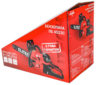 Бензопила Elitech ПБ 4523C (45см3,1.75кВт\2.4л.с.,шина38см,3200-12000об\мин,шаг-0.325",паз-1.3мм)