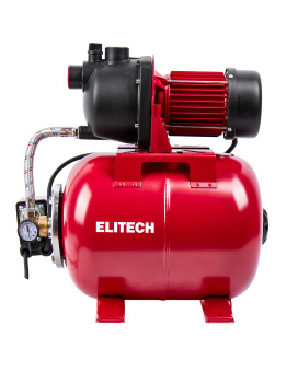 Насосная станция Elitech САВ 1200-24П (1200Вт,58л/м,Н=46м,Гл=8м,4.4бар,ч/вод,пласт./мет.гидроакк.24л