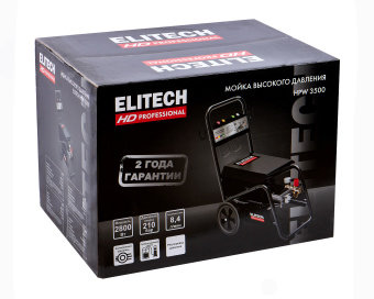 Мойка ELITECH HD HPW 3500 (2800Вт,ном140\мак210бар,8,4л\мин,59кг,самовсасывающая,аксессуары,колеса
