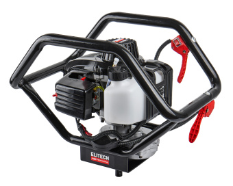 Мотобур  ELITECH HD EA 70D43 (2-такт,70см3,2.5кВт/3.3л.с,вал-ф20мм,шнек-ф4-30см,бак1.4л,11кг)