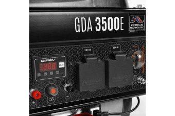 Генератор бензиновый GDA 3500E DAEWOO (3.2/2.8кВт, 230В, 208см3, 7.0л.с., 18л., 2х230В, 1х12В, 40кг)