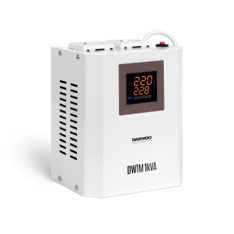 Стабилизатор напряжения DAEWOO DW-TM1kVA (1000Вт, 140-270В, КПД 95%, 2х220В)