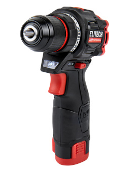 Шуруповерт аккум. Elitech HD CD 12 L2 (б/щет.12В,2х2.0Ач,Li-ion,БЗП-10мм,0-450/1600об/м,40Нм,чем,)