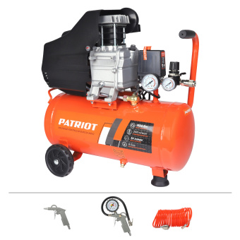 Компрессор PATRIOT EURO 24-240K2 (240л/мин, 8бар, 1500Вт, 24л, 1/4"+ елочка +набор KIT 5C)