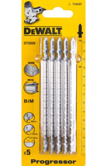 Пилки для лобзика DEWALT мет. BIM 132*101*2,4-5мм T345XF 5шт. DT2059-QZ
