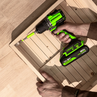 Дрель-шуруповерт аккум. Greenworks DD560(24V.б/щет,30/60 Нм,13мм,Anti-kickback.1х4Ач,ЗУ,ко3708407CUB