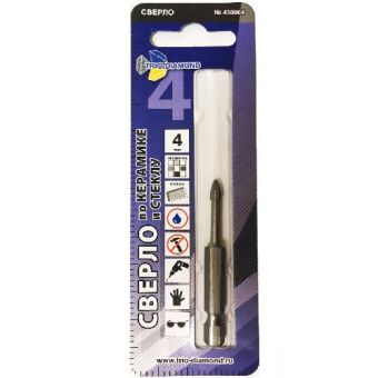 Сверло по керамике и стеклу TRIO DIAMOND 4мм 430004