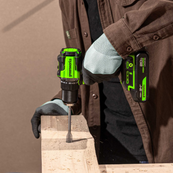 Дрель-шуруповерт аккум. Greenworks DD560(24V.б/щет,30/60 Нм,13мм,Anti-kickback.1х4Ач,ЗУ,ко3708407CUB