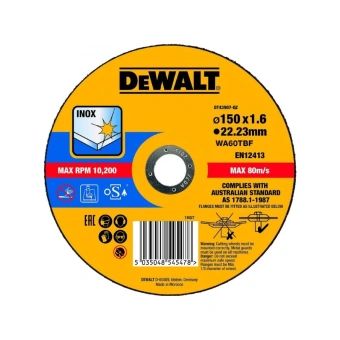 Круг отрезной DeWalt п/мет. 150*1.6мм EXTREME Cutting INOX , тип41 DT43907-QZ