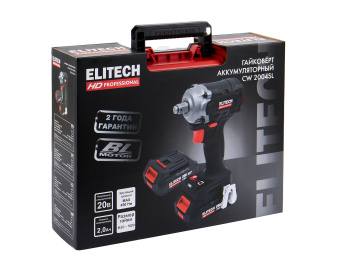 Гайковерт Elitech HD CW2004SL (ударн.,20В,2х2.0Ач,ELP,0-2400у\м,410Нм,кв 1\2",2.1кг,ч,М10-М20,чем)