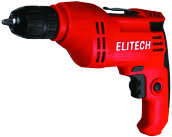 Дрель Elitech Д 0610РЭ (580Вт,БЗП-10мм,0-2500об\м,1.6кг,кор,клипса) (E2201.028.00) 204496