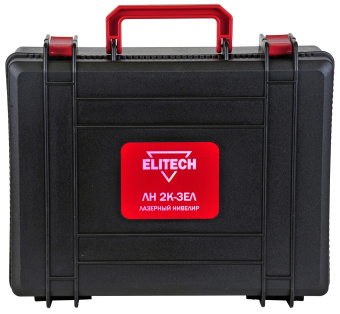 Нивелир Elitech ЛН 2К-ЗЕЛ (зеленый,20м,гор\верт луч,±0,3мм\м,1/4",0.2кг,чем,2АА,штатив,зажим, очки)