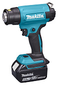 Фен аккум. Makita DHG181RT1J (18В,1х5Ач,200л\м,550грС,чем,1.3кг,4 насадки,MakPac,LXT) 