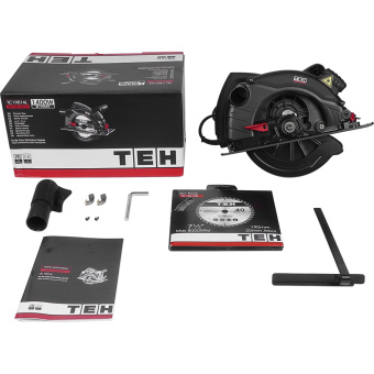 Пила циркулярная TEH TC19014L (1400Вт, 190мм, 20мм, Мах глуб.реза 63мм, лит. алюм. платф., лаз. указ