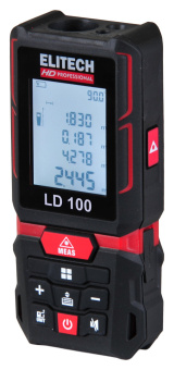 Измеритель длины Elitech HD LD 100 (0.05–100м,угломер,точн-1.5мм\м,3х1.5В(ААА),чехол,кор,0.12кг) 
