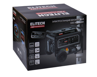 Бензогенератор Elitech HD GES 8000EAW (4-т,мак6.5/ном6.0кВт,230В-27А/12В-8.3А,230В-16А,т/б-25л,90кг