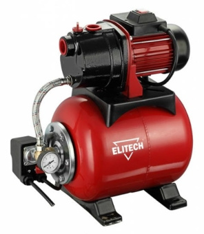 Насосная станция Elitech САВ 800Ч/19 (800Вт,55л\м,Н=35м,Гл=8м,1.3-2.6бар,19л) 176224