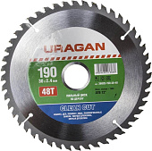 Диск пильный URAGAN Clean cut по дереву 190*30*48Т   36802-190-30-48
