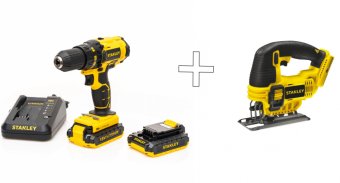 Набор STANLEY шуруповерт SCD20S2K + лобзик STSC1860-RU            