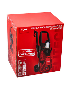 Мойка ELITECH М 2500 РКП (2500Вт,180бар,9л\мин,пеноген.-1.0л,22кг,самовсас,колеса,катушка,аксесс.) 