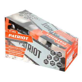 Бензопила PATRIOT PT3816 (38cc, 2,0л.с., 16", 3/8", 0,050"/1,3мм, 57зв.) с подарком топор APF-60 